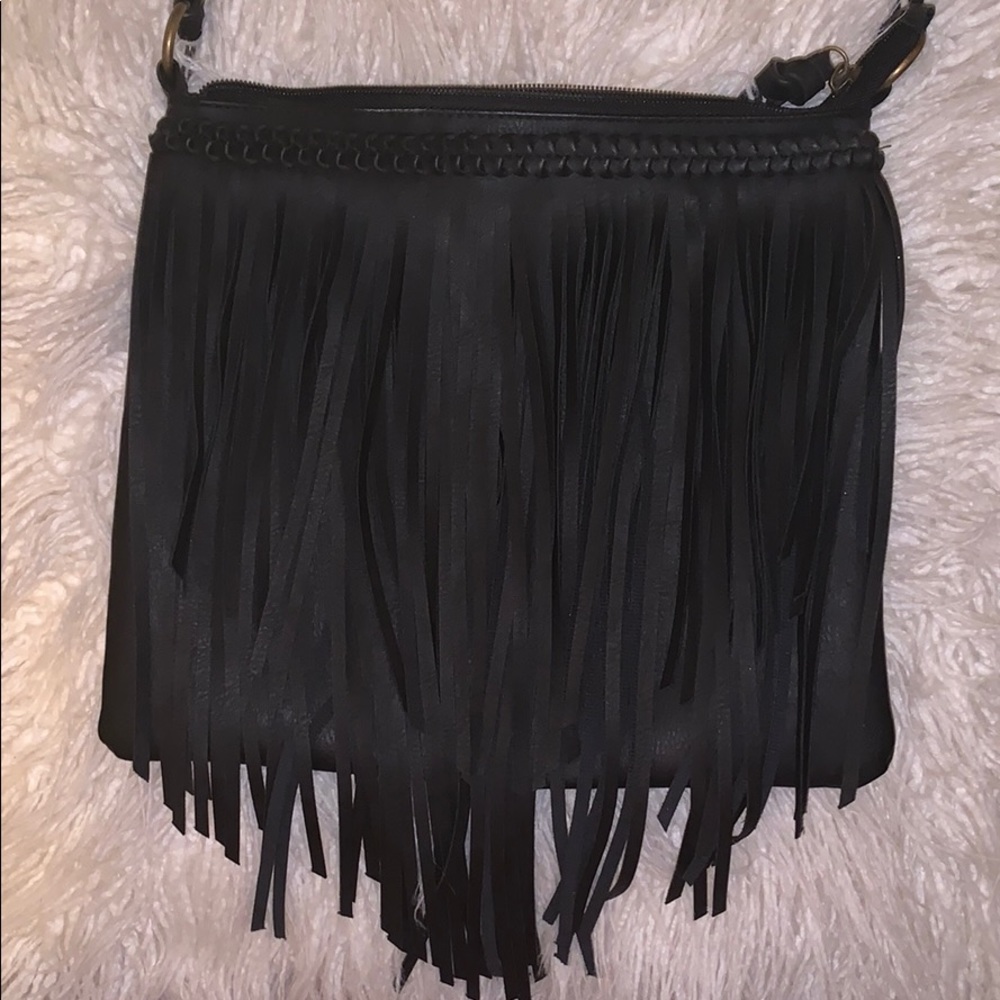 Black Fringe Crossbody